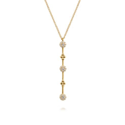14K Yellow Gold Bujukan Diamond Bar Necklace