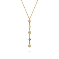 14K Yellow Gold Bujukan Diamond Bar Necklace