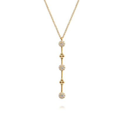 14K Yellow Gold Bujukan Diamond Bar Necklace
