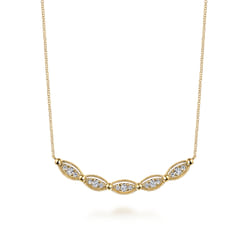 14K Yellow Gold Bujukan Diamond Bar Necklace