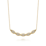 14K Yellow Gold Bujukan Diamond Bar Necklace