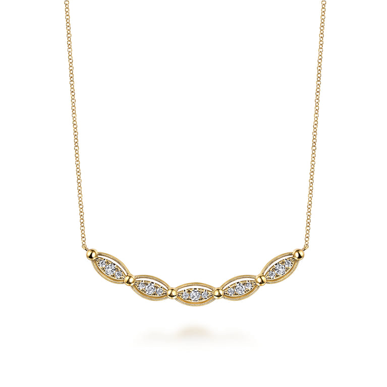 14K Yellow Gold Bujukan Diamond Bar Necklace - 0.5 ct - Shot 1