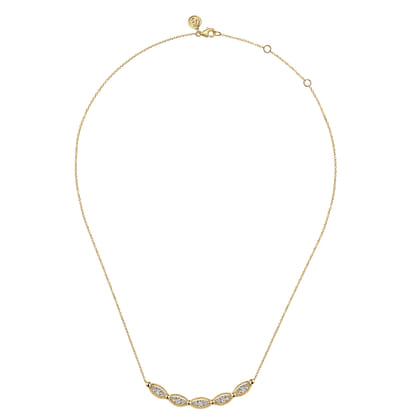 14K Yellow Gold Bujukan Diamond Bar Necklace