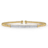14K Yellow Gold Bujukan Diamond Bar Split Bangle - 0.31 ct