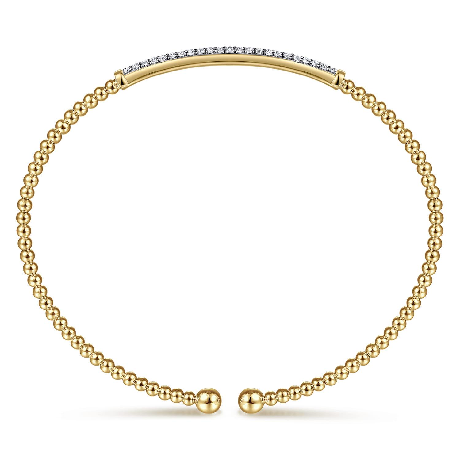 14K Yellow Gold Bujukan Diamond Bar Split Bangle - 0.31 ct - Shot 3