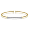 14K Yellow Gold Bujukan Diamond Bar Split Bangle - 0.31 ct