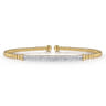 14K Yellow Gold Bujukan Diamond Bar Split Bangle - 0.31 ct