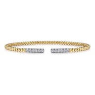 14K Yellow Gold Bujukan Diamond Bars Bangle