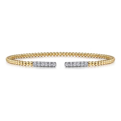 14K Yellow Gold Bujukan Diamond Bars Bangle