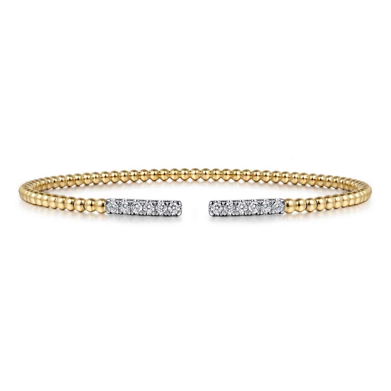 14K Yellow Gold Bujukan Diamond Bars Bangle - 0.3 ct - Shot 1