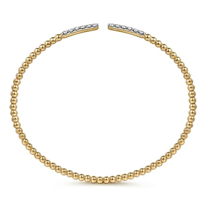 14K Yellow Gold Bujukan Diamond Bars Bangle