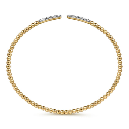 14K Yellow Gold Bujukan Diamond Bars Bangle