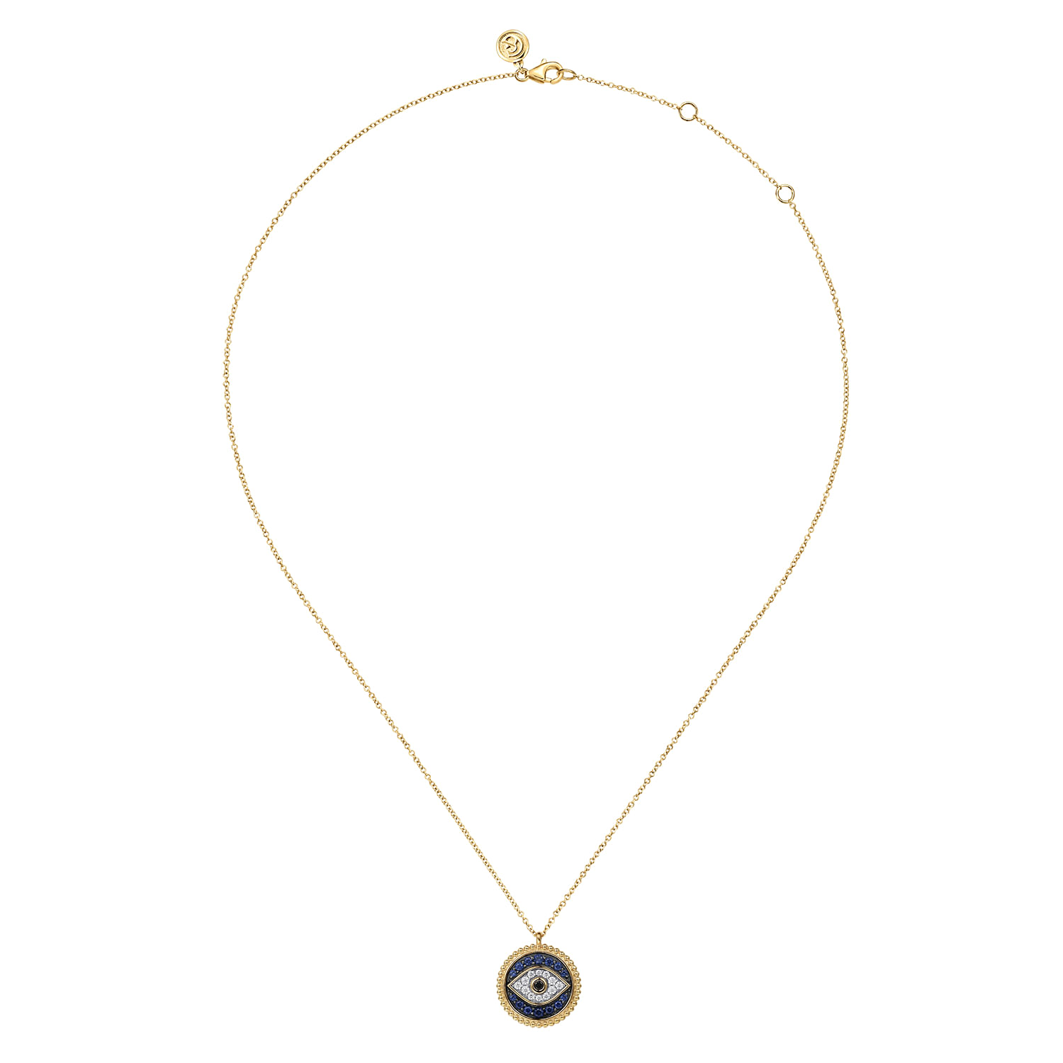 【Miansai】Umbra Sapphire Necklace,Gold Vermeil/Black Umbra Sapphire Pendant Necklace, Gold Vermeil w/Enamel
