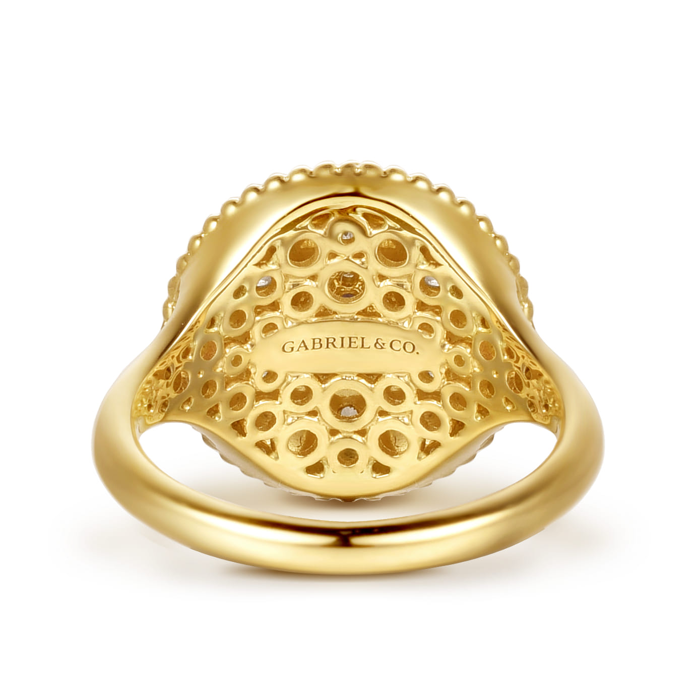 14K Yellow Gold Bujukan Diamond Blue Sapphire and Blue Topaz Signet Ring with Dusk Blue and Blue Enamel