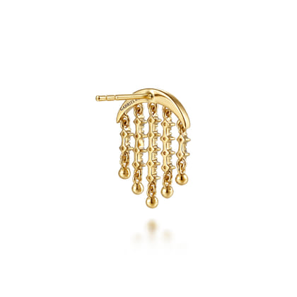 14K Yellow Gold Bujukan Diamond Chandelier Drop Earrings