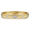 14K Yellow Gold Bujukan Diamond Chevron Pattern Bangle Bracelet - 0.35 ct