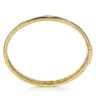 14K Yellow Gold Bujukan Diamond Chevron Pattern Bangle Bracelet - 0.36 ct