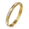 14K Yellow Gold Bujukan Diamond Chevron Pattern Bangle Bracelet - 0.35 ct
