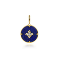 14K Yellow Gold Bujukan Diamond Clover Medallion Pendant