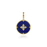 14K Yellow Gold Bujukan Diamond Clover Medallion Pendant - 0.15 ct