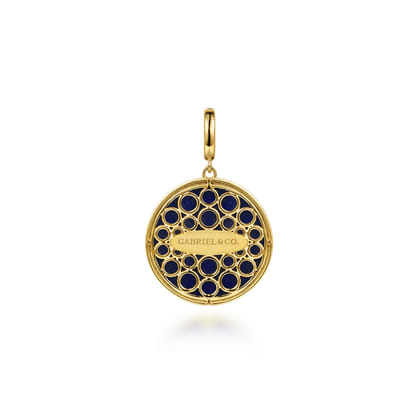 14K Yellow Gold Bujukan Diamond Clover Medallion Pendant