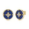 14K Yellow Gold Bujukan Diamond Clover Stud Earrings - 0.16 ct