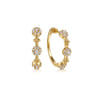 14K Yellow Gold Bujukan Diamond Cluster Classic Hoop Earrings - 0.5 ct