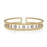 14K Yellow Gold Bujukan Diamond Cluster Cuff Bangle - 0.66 ct