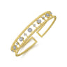 14K Yellow Gold Bujukan Diamond Cluster Cuff Bangle - 0.7 ct