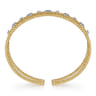14K Yellow Gold Bujukan Diamond Cluster Cuff Bangle - 0.66 ct