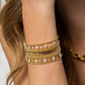 14K Yellow Gold Bujukan Diamond Cluster Cuff Bangle - 0.66 ct