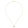 14K Yellow Gold Bujukan Diamond Cluster Pendant Necklace - 0.1 ct