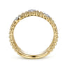 14K Yellow Gold Bujukan Diamond Cluster Stations Easy Stackable Ring - 0.09 ct