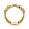 14K Yellow Gold Bujukan Diamond Cluster Wide Band Ring - 0.5 ct