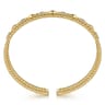 14K Yellow Gold Bujukan Diamond Cluster and Gold Pyramid Cuff Bangle - 0.57 ct