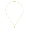 14K Yellow Gold Bujukan Diamond Cross Pendant Necklace - 0.02 ct