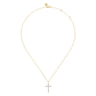14K Yellow Gold Bujukan Diamond Cross Pendant Necklace - 0.13 ct