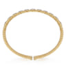 14K Yellow Gold Bujukan Diamond Cuff Bangle - 0.7 ct