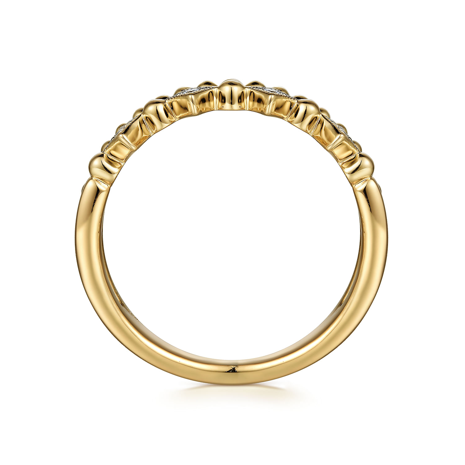 14K Yellow Gold Bujukan Diamond Easy Stackable Ring