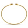 14K Yellow Gold Bujukan Diamond Halo and Garnet Bangle