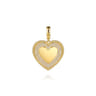 14K Yellow Gold Bujukan Diamond Heart Personalize Medallion With Detachable Bail - 0.6 ct