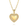 14K Yellow Gold Bujukan Diamond Heart Personalize Medallion With Detachable Bail - 0.6 ct