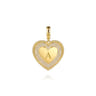 14K Yellow Gold Bujukan Diamond Heart Personalize Medallion With Detachable Bail - 0.6 ct