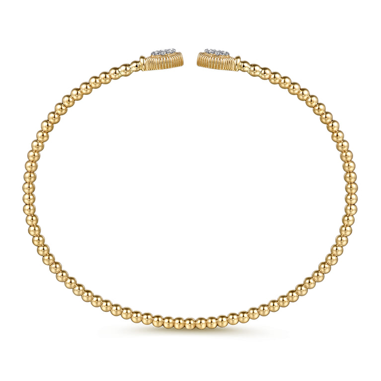 14K Yellow Gold Bujukan Diamond Hexagon Split Bangle - 0.11 ct - Shot 3