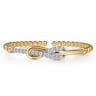 14K Yellow Gold Bujukan Diamond Interlock Split Bangle Bracelet - 1.05 ct