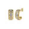 14K Yellow Gold Bujukan Diamond J Hoop Stud Earrigs - 0.23 ct