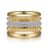 14K Yellow Gold Bujukan Diamond Ladies Easy Stackable Ring - 0.65 ct