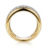 14K Yellow Gold Bujukan Diamond Ladies Easy Stackable Ring - 0.65 ct