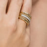 14K Yellow Gold Bujukan Diamond Ladies Easy Stackable Ring - 0.65 ct