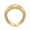 14K Yellow Gold Bujukan Diamond Ladies Wide Band Ring - 0.6 ct